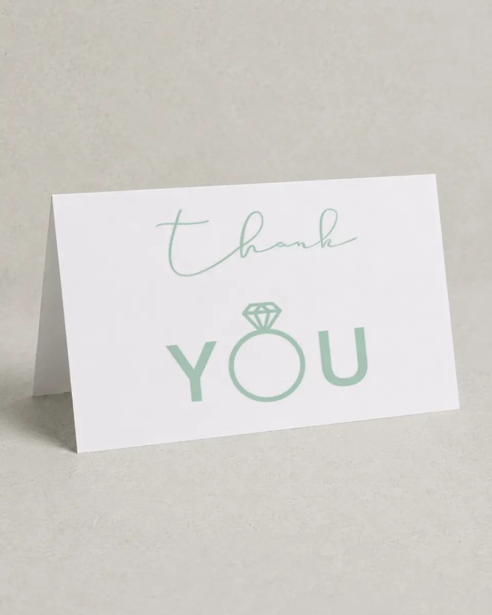 This is a 4" x 6" Folded Newlywed called Ringing Joy printed in full color on Premium Smooth paper