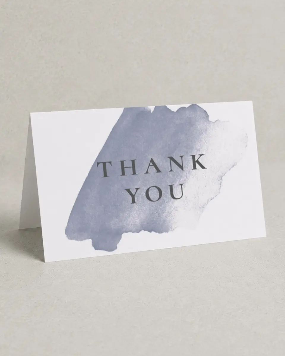 This is a 4" x 6" Folded Thank You Card called Stroke of Luck printed in full color on Premium Smooth paper