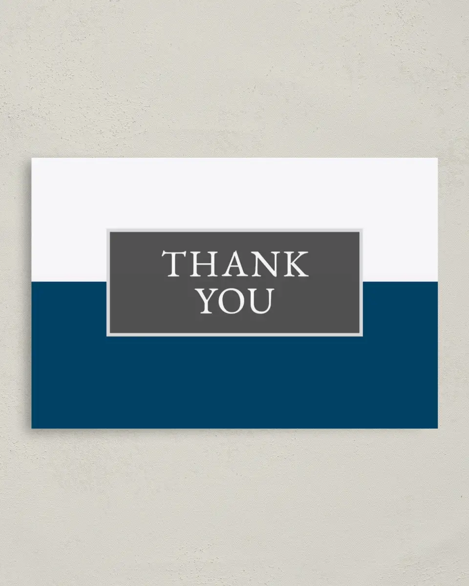 This is a 4" x 6" Folded Thank You Card called Best Wedding Ever printed in full color on Premium Smooth paper