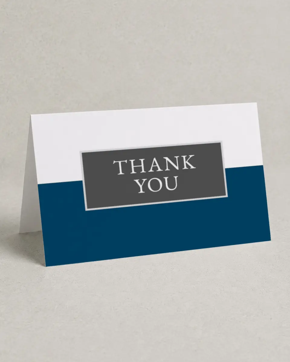 This is a 4" x 6" Folded Thank You Card called Best Wedding Ever printed in full color on Premium Smooth paper