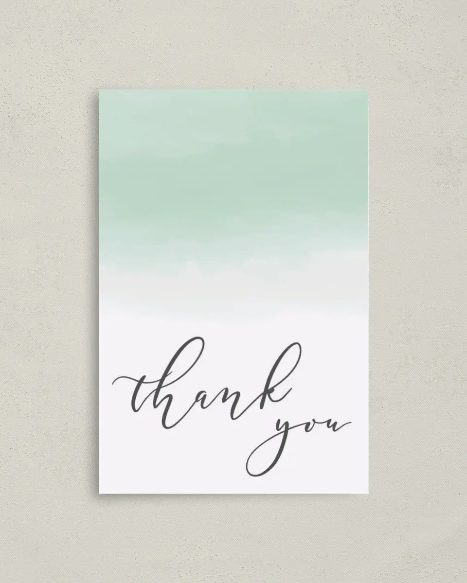 This is a 4" x 6" Folded Thank You Card called Appreciation printed in full color on Premium Smooth paper