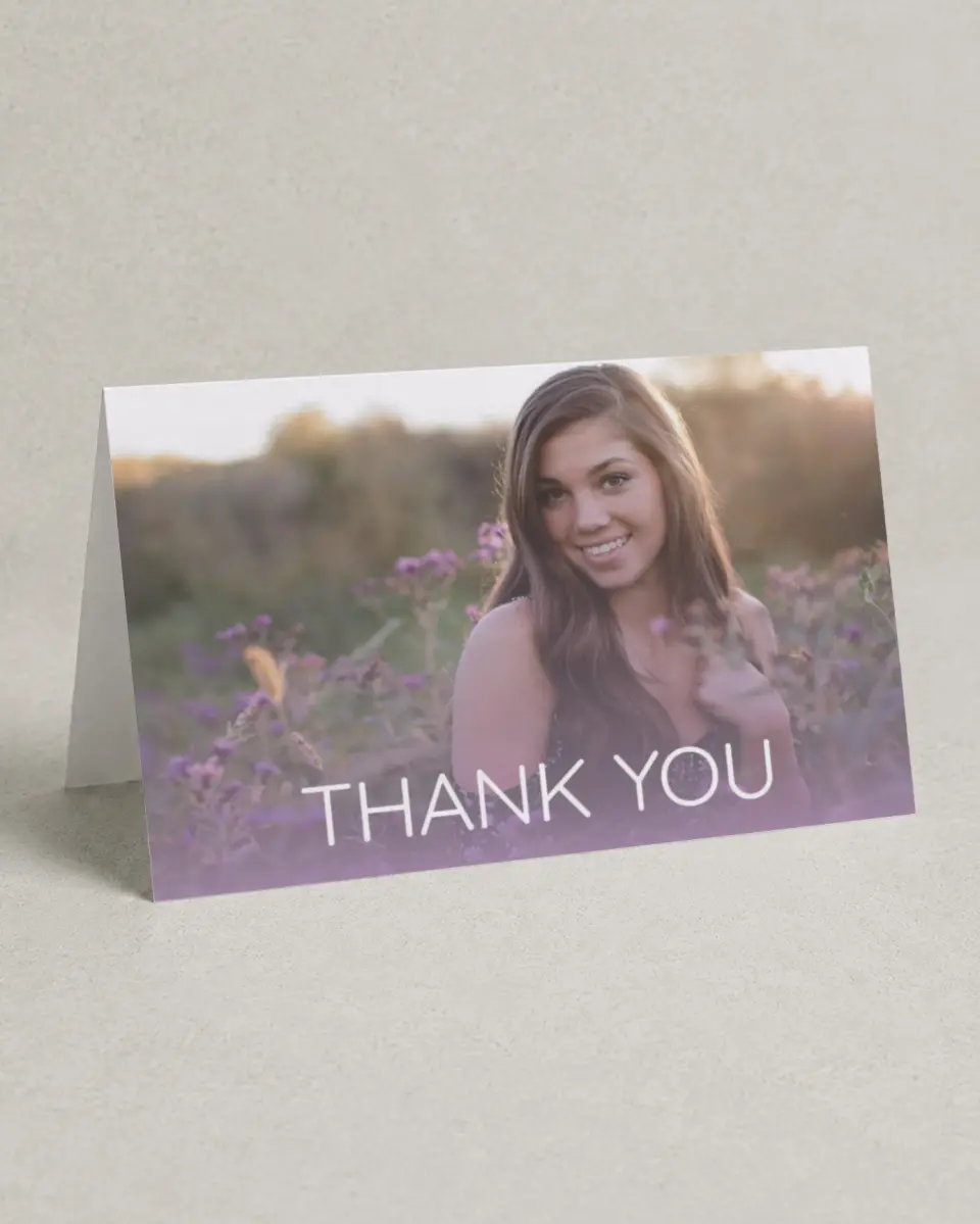 This is a 4" x 6" Folded Quinceanera Thank You Card called Chevron Glitz printed in full color on Premium Smooth paper