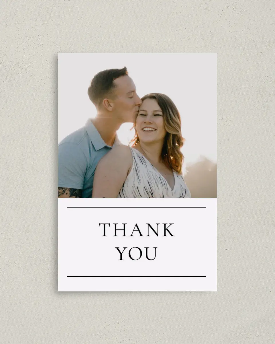 This is a 4" x 6" Folded Thank You Card called Lovely Blush printed in full color on Premium Smooth paper