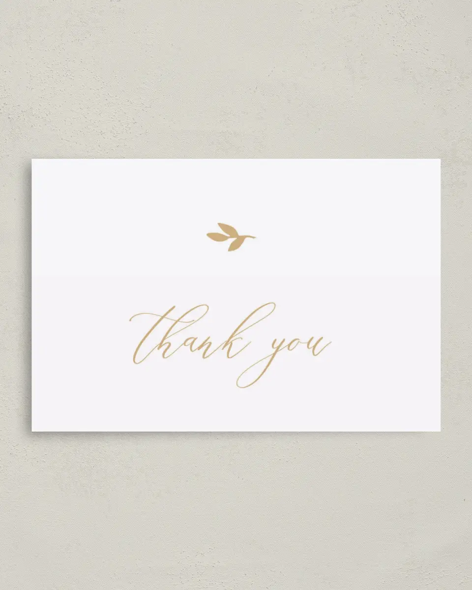 This is a 4" x 6" Folded Thank You Card called Charming Monogram printed in full color on Premium Smooth paper