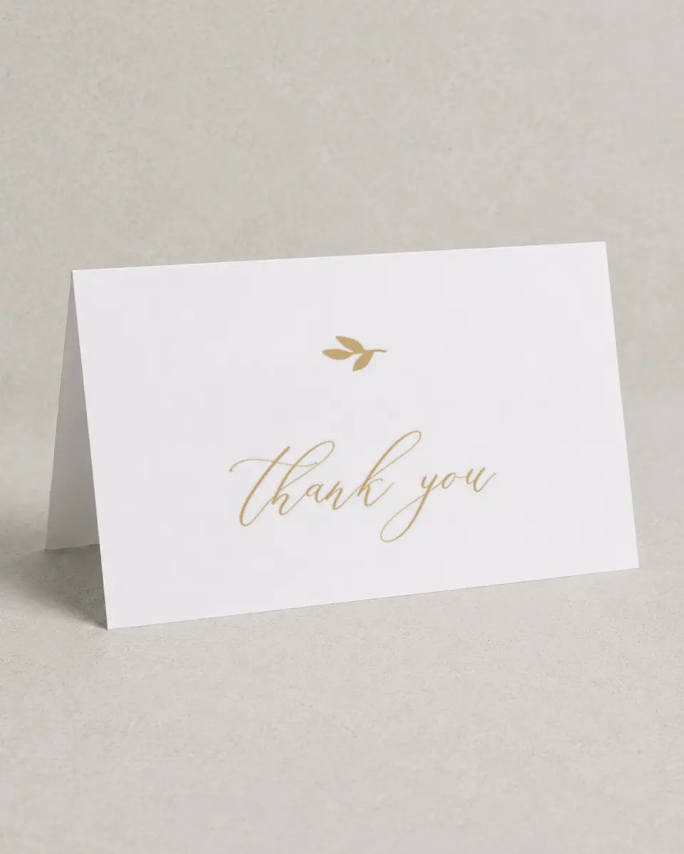 This is a 4" x 6" Folded Thank You Card called Charming Monogram printed in full color on Premium Smooth paper