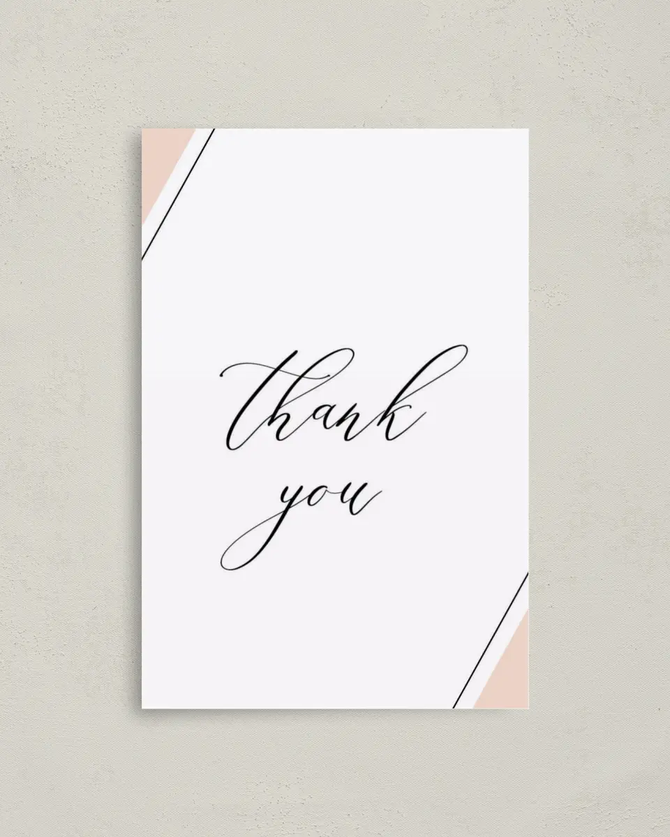 This is a 4" x 6" Folded Thank You Card called Love Sweet Love printed in full color on Premium Smooth paper