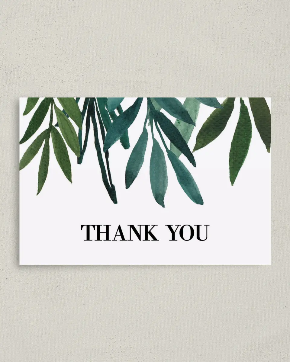 This is a 4" x 6" Folded Thank You Card called Sweet Eternity printed in full color on Premium Smooth paper
