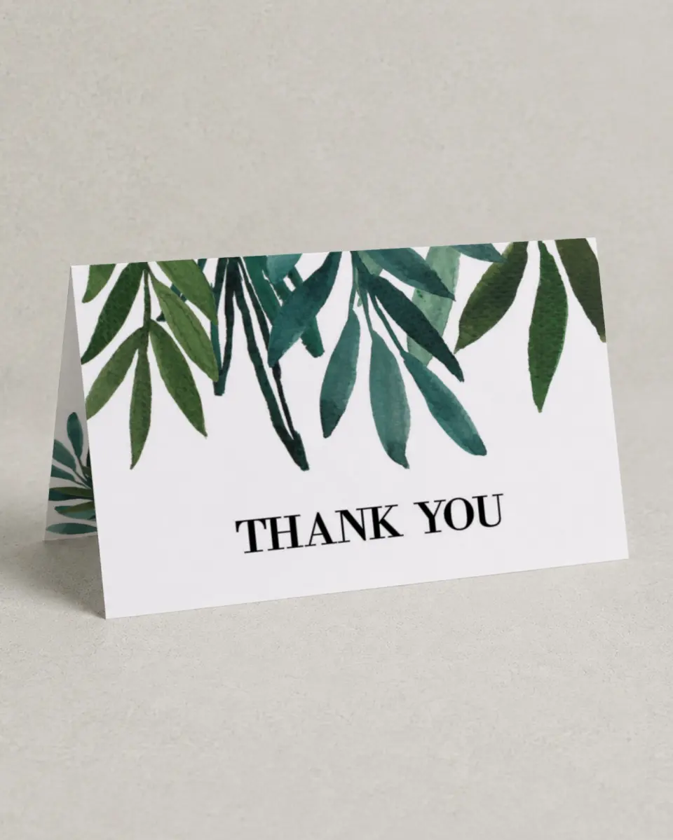 This is a 4" x 6" Folded Thank You Card called Sweet Eternity printed in full color on Premium Smooth paper