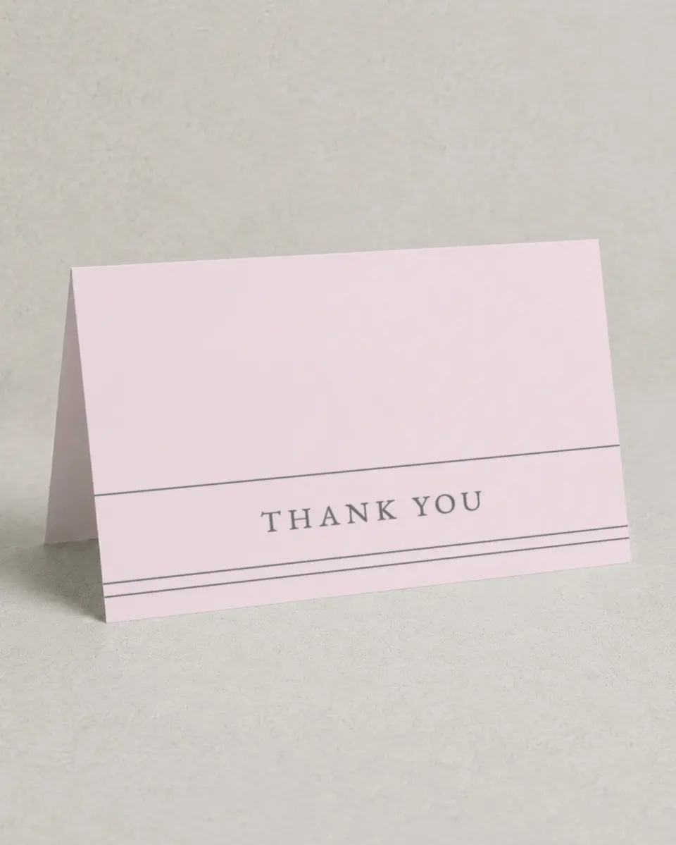 This is a 4" x 6" Folded Thank You Card called Harmonious Stripes printed in full color on Premium Smooth paper