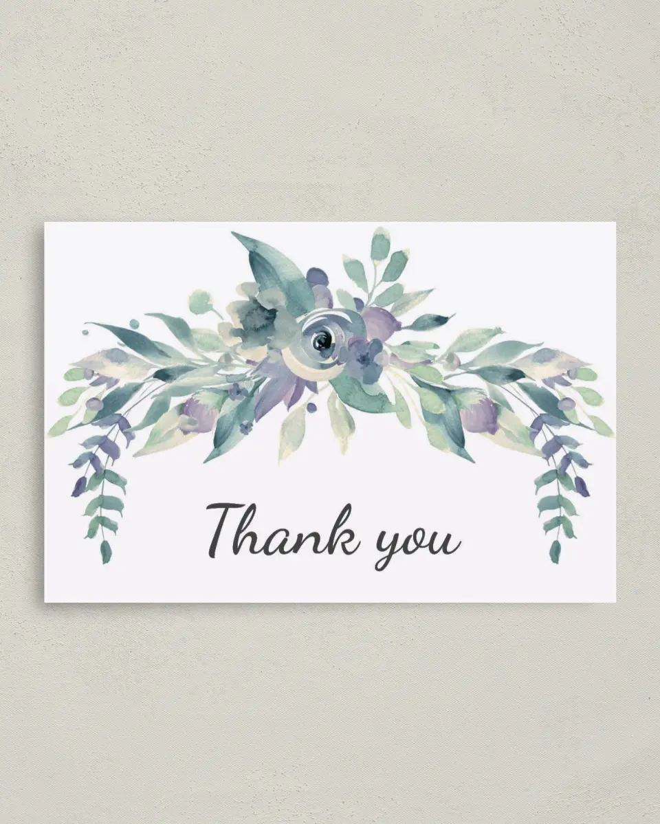 This is a 4" x 6" Folded Thank You Card called Glorious Crown printed in full color on Premium Smooth paper