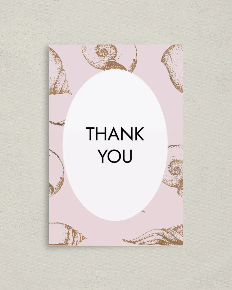 This is a 4" x 6" Folded Thank You Card called On the Reef printed in full color on Premium Smooth paper