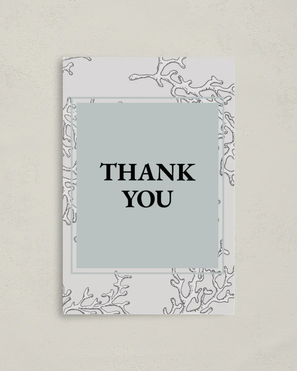 This is a 4" x 6" Folded Thank You Card called Maritime Bliss printed in full color on Premium Smooth paper