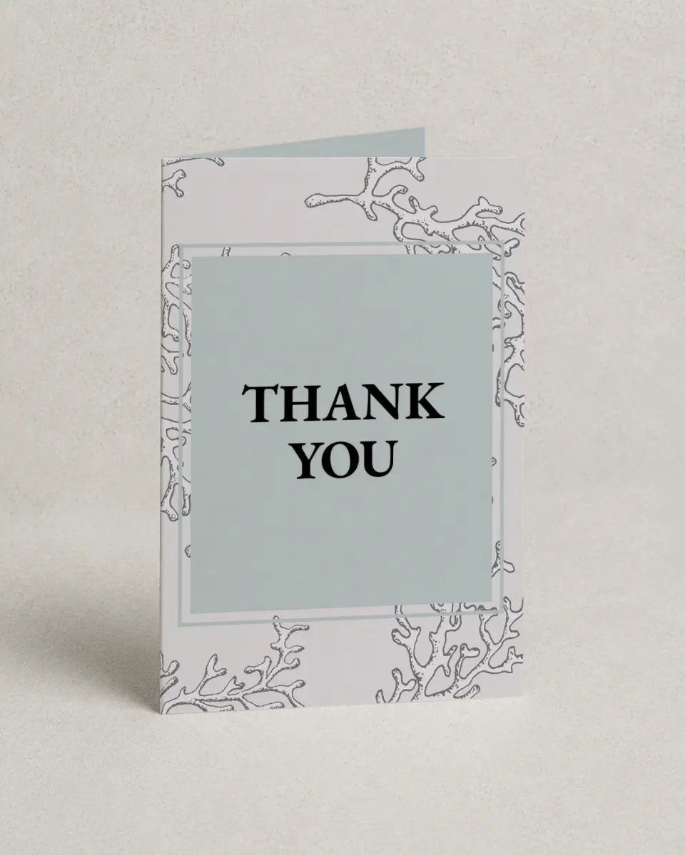 This is a 4" x 6" Folded Thank You Card called Maritime Bliss printed in full color on Premium Smooth paper
