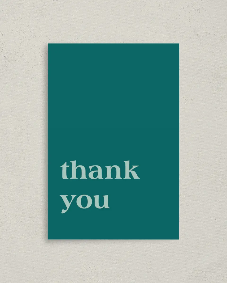 This is a 4" x 6" Folded Thank You Card called Love Eternal printed in full color on Premium Smooth paper