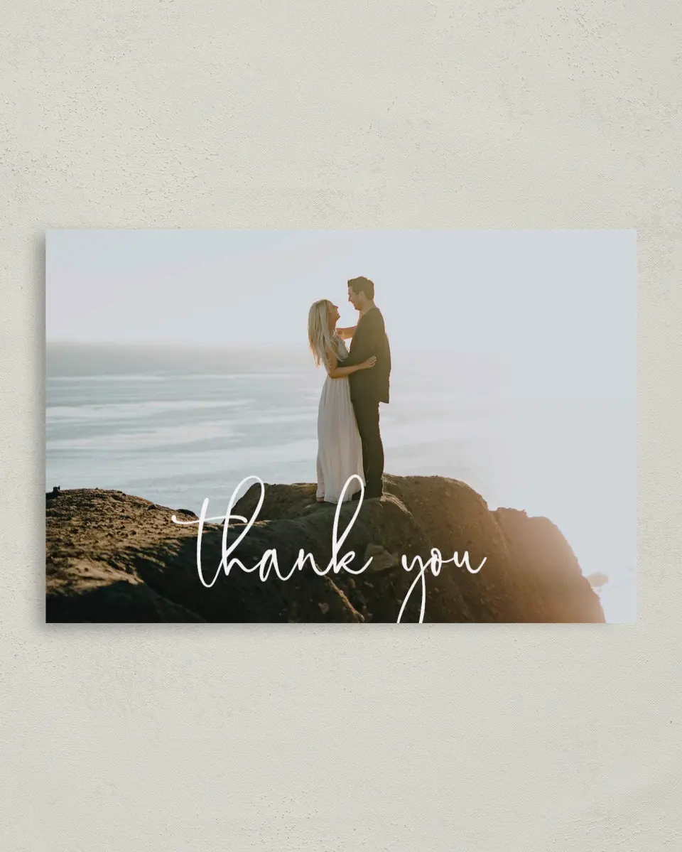 This is a 4" x 6" Folded Thank You Card called Enchanting Sea printed in full color on Premium Smooth paper