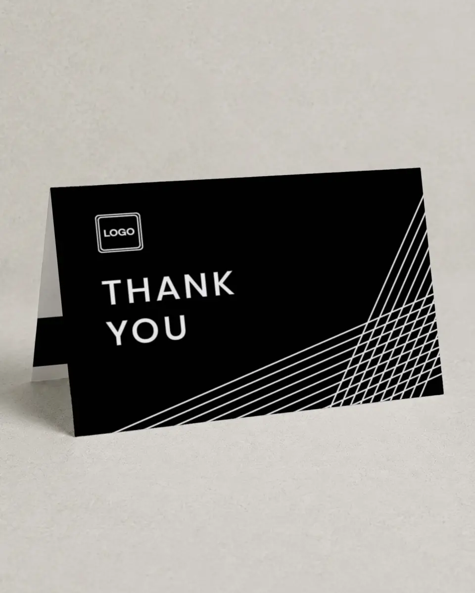 This is a 4" x 6" Folded Business Thank You Card called Bold Kaleidoscope printed in full color on Premium Smooth paper