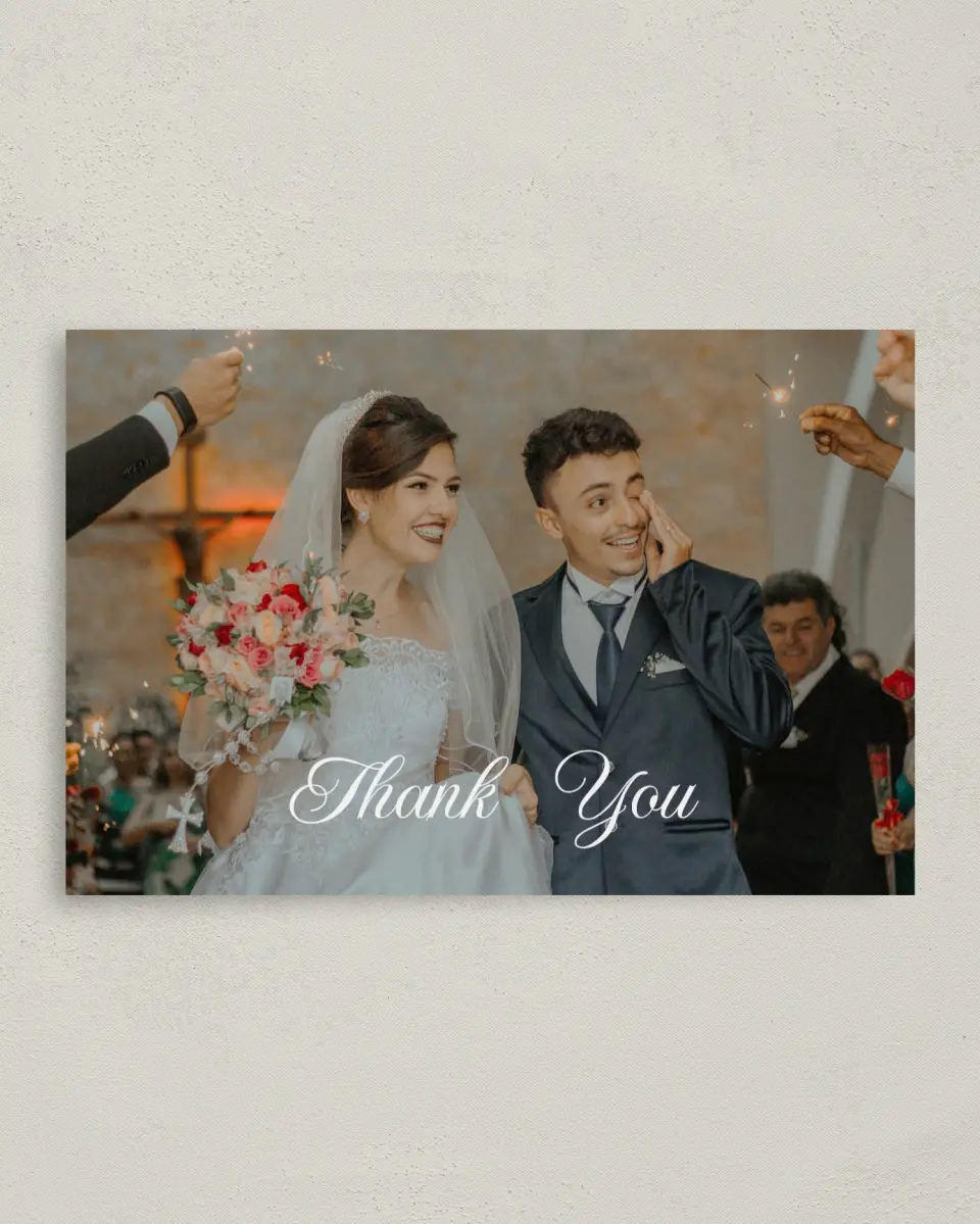 This is a 4" x 6" Folded Thank You Card called Dark Blooms printed in full color on Premium Smooth paper