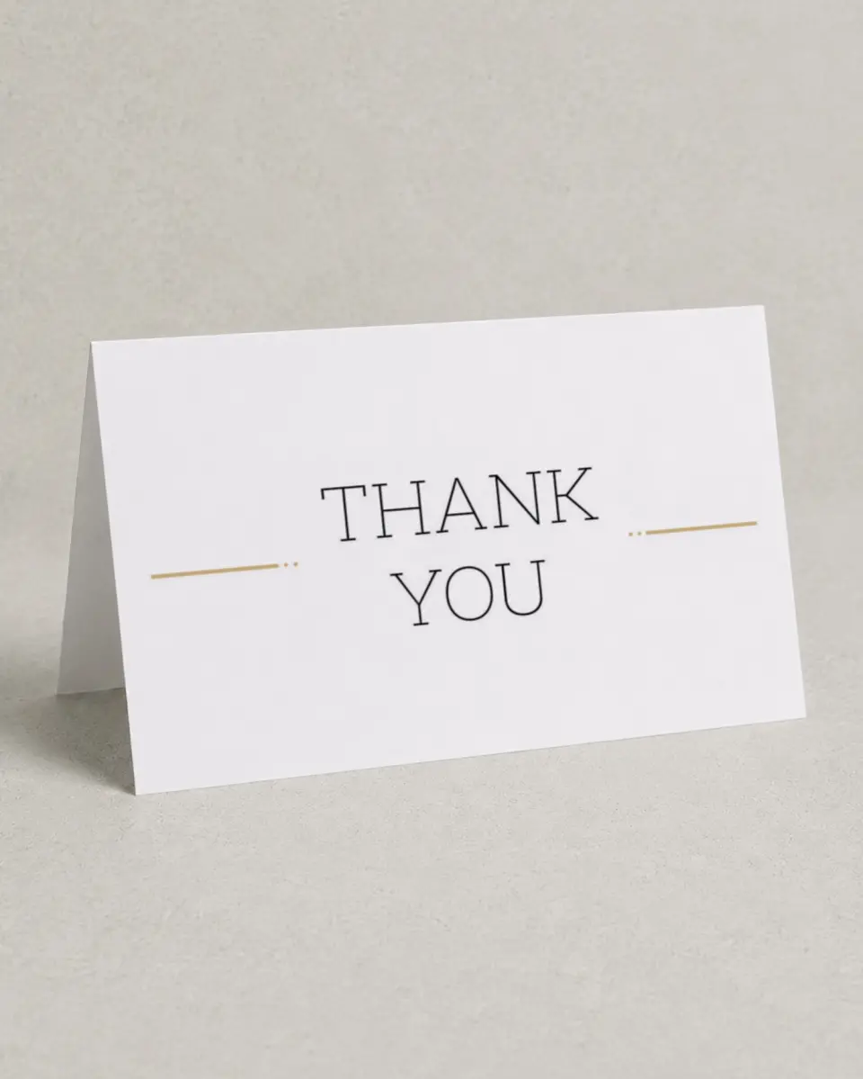 This is a 4" x 6" Folded Business Thank You Card called Much Appreciated printed in full color