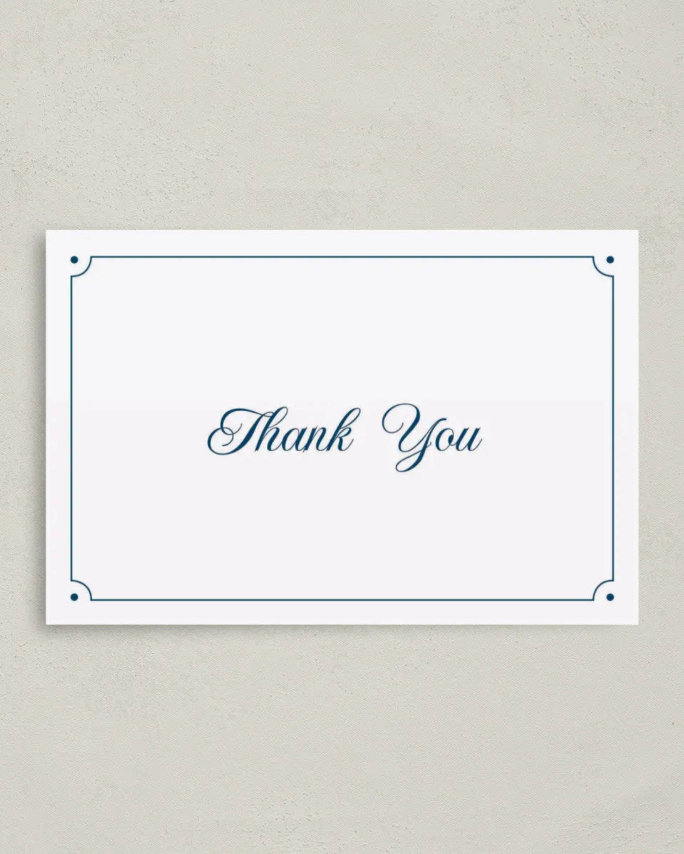 This is a 4" x 6" Folded Business Thank You Card called Grand Gala printed in full color