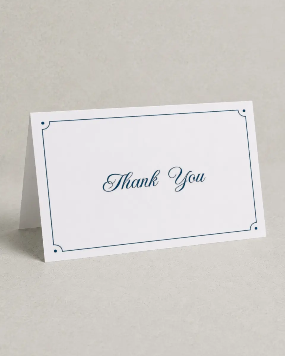This is a 4" x 6" Folded Business Thank You Card called Grand Gala printed in full color