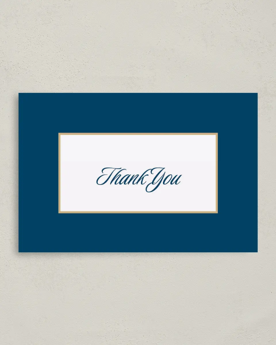 This is a 4" x 6" Folded Business Thank You Card called Corporate Milestone printed in full color