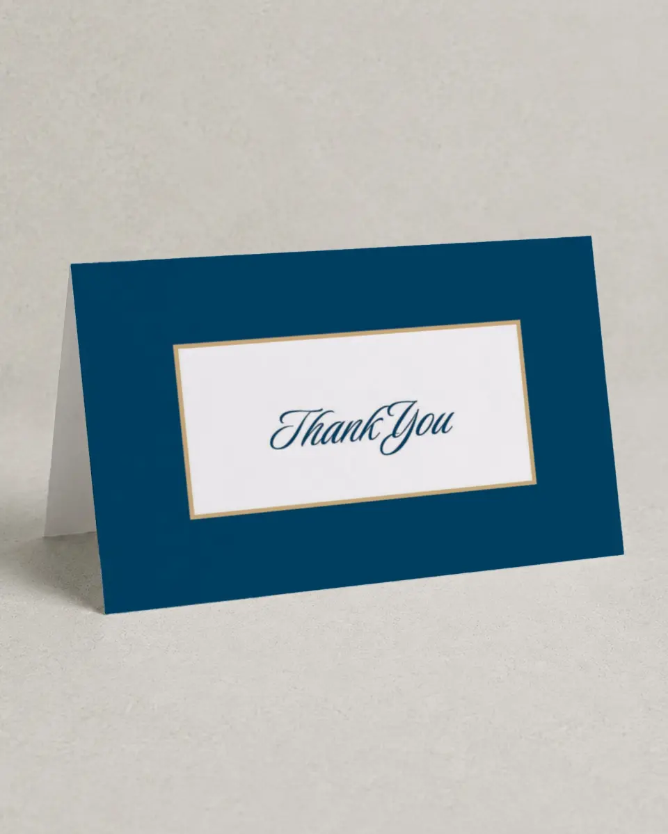 This is a 4" x 6" Folded Business Thank You Card called Corporate Milestone printed in full color