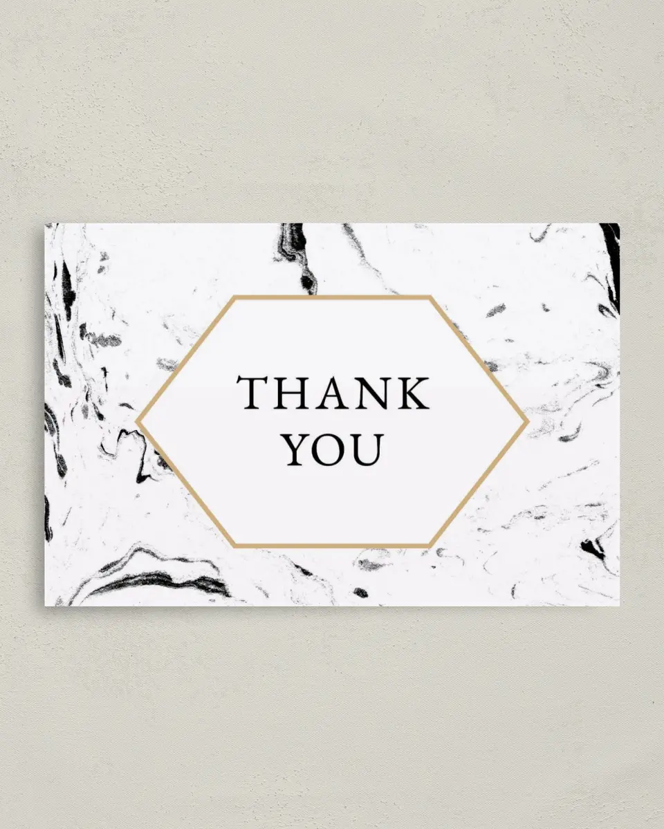 This is a 4" x 6" Folded Business Thank You Card called Cut the Ribbon printed in full color