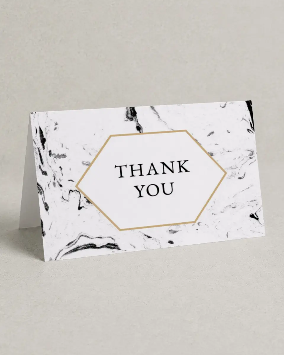 This is a 4" x 6" Folded Business Thank You Card called Cut the Ribbon printed in full color