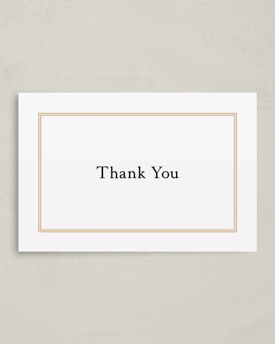 This is a 4" x 6" Folded Business Thank You Card called Evening Celebration printed in full color