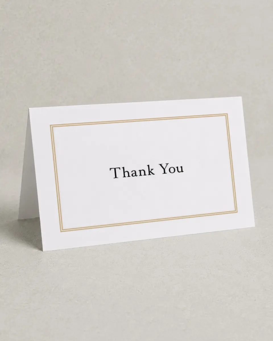 This is a 4" x 6" Folded Business Thank You Card called Evening Celebration printed in full color