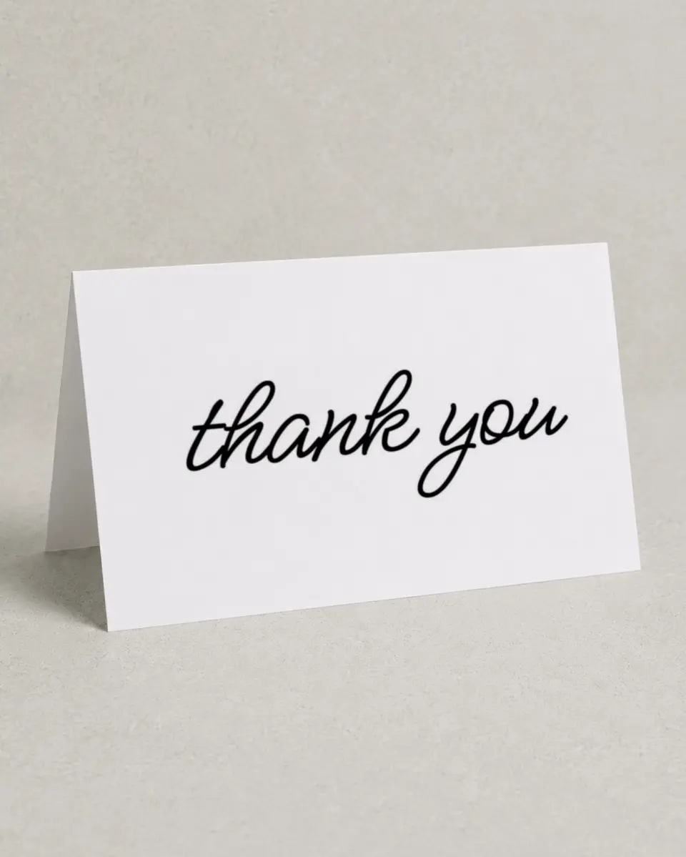 This is a 4" x 6" Folded Business Thank You Card called Classic Charity Gala printed in full color