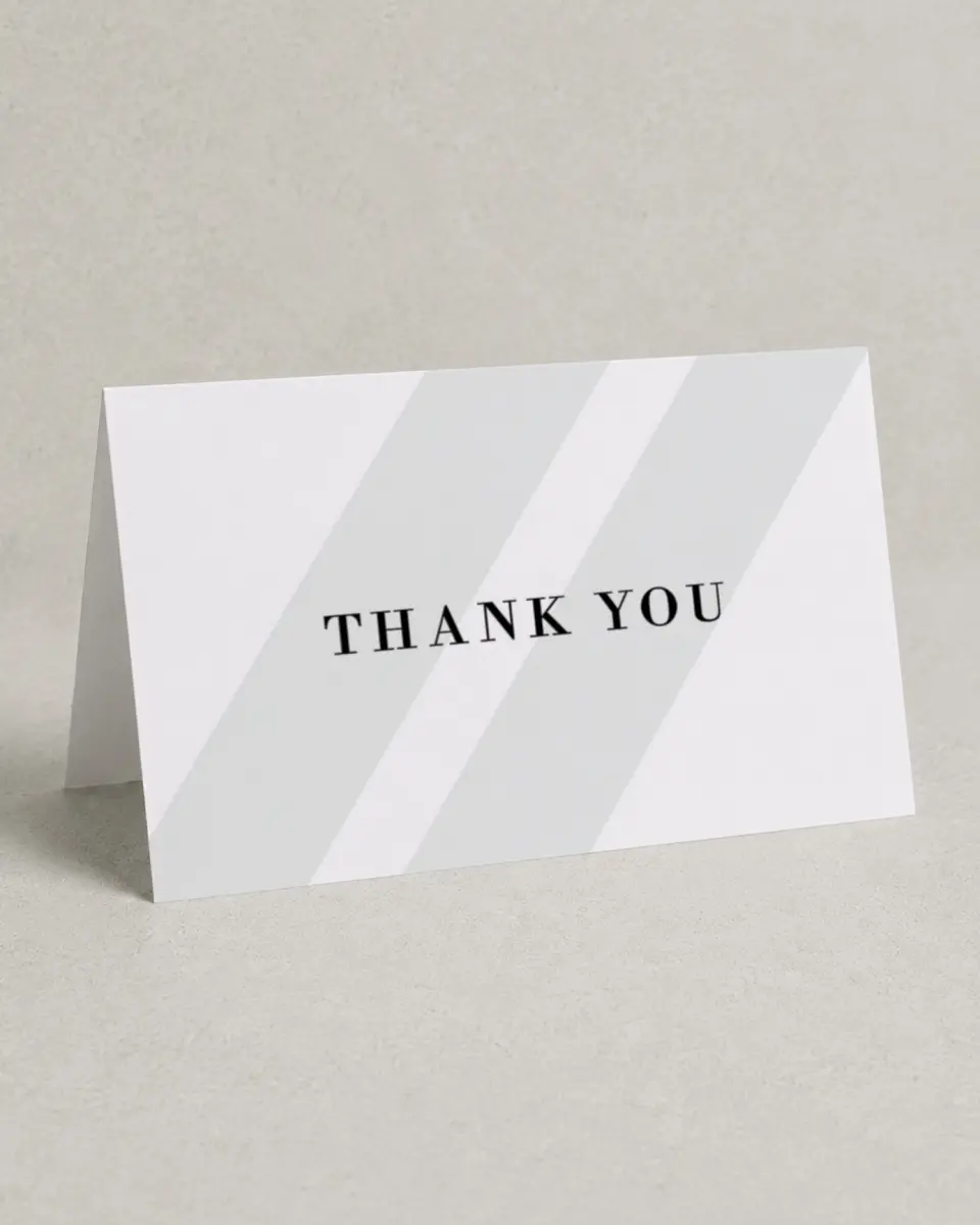 This is a 4" x 6" Folded Business Thank You Card called Glamorous Gala printed in full color