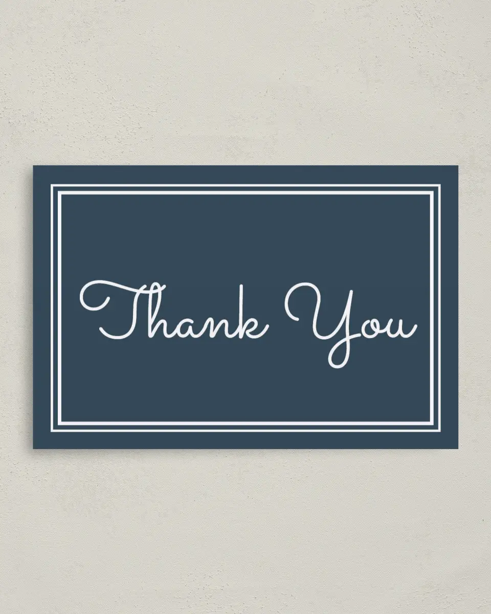 This is a 4" x 6" Folded Business Thank You Card called Anniversary Luncheon printed in full color