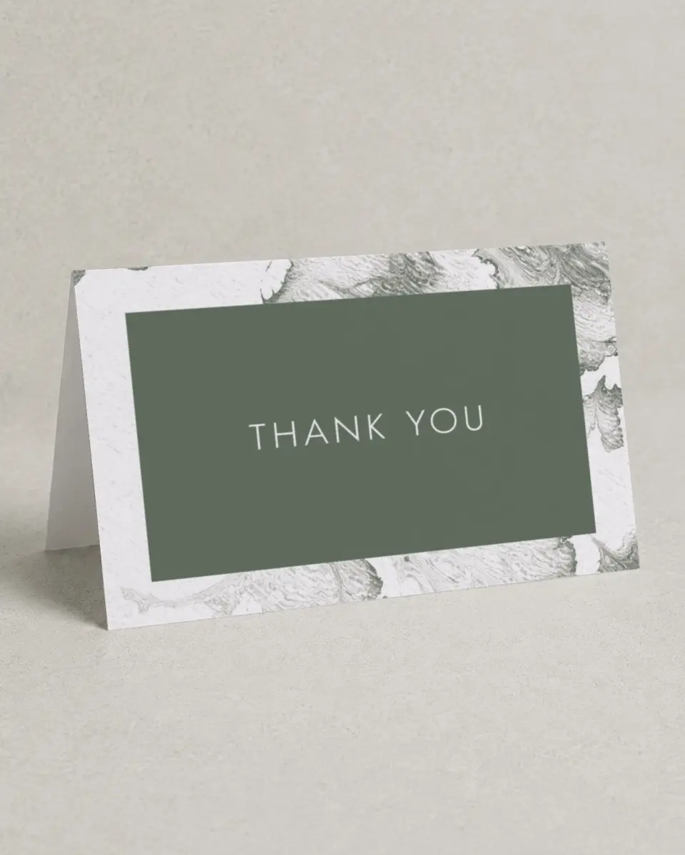This is a 4" x 6" Folded Business Thank You Card called Grand Occasion printed in full color