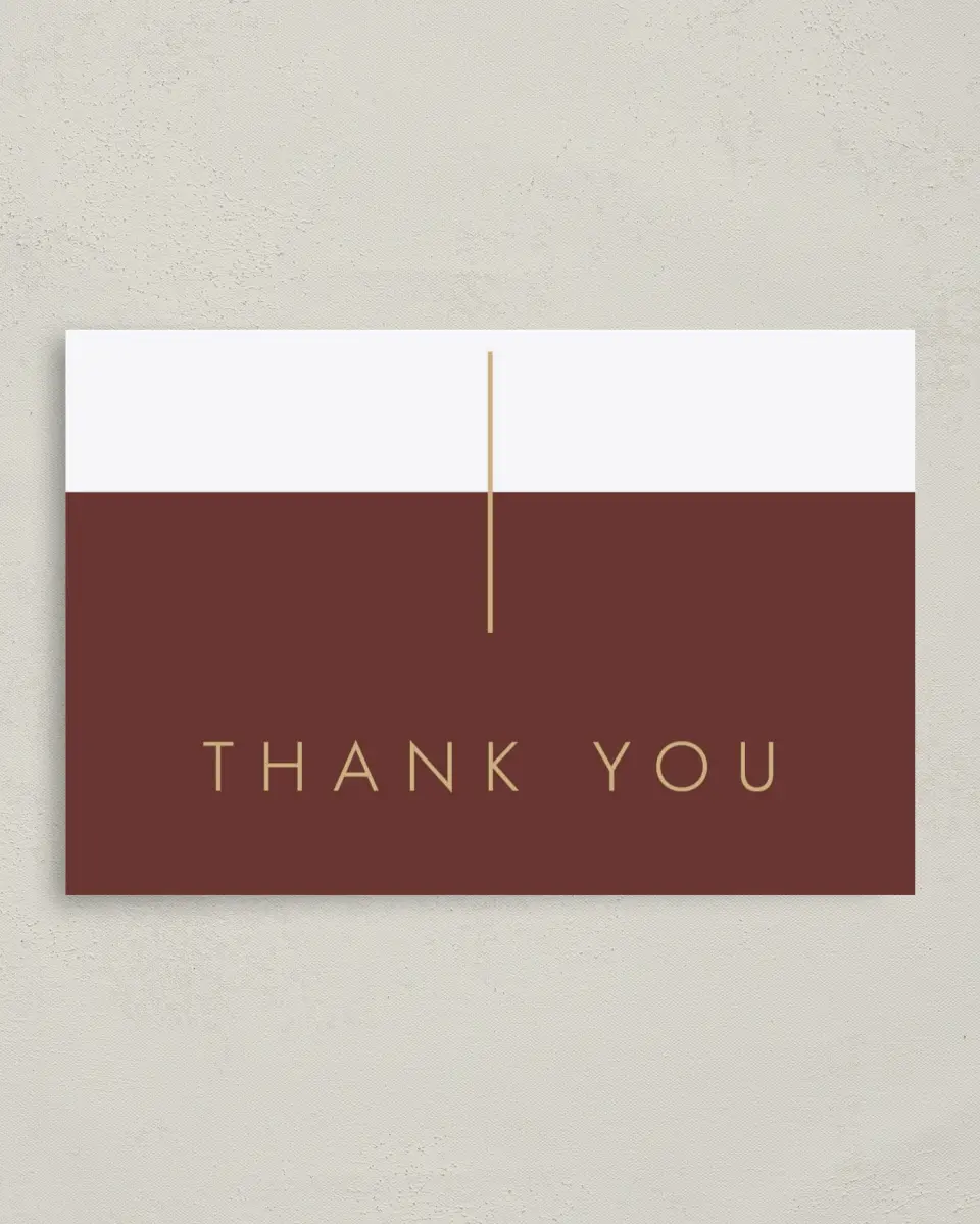 This is a 4" x 6" Folded Business Thank You Card called Appreciation Event printed in full color