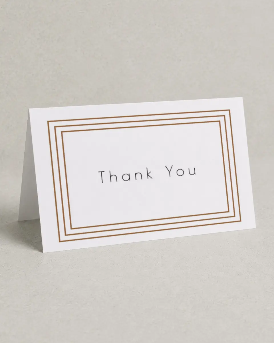 This is a 4" x 6" Folded Business Thank You Card called Elegant Banquet printed in full color