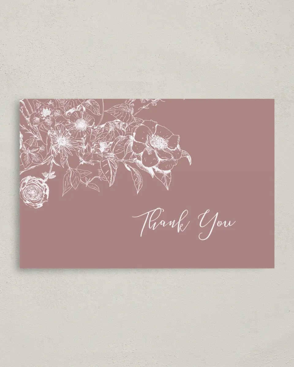 This is a 4" x 6" Folded Newlywed called Spring Floral printed in full color on Premium Smooth paper