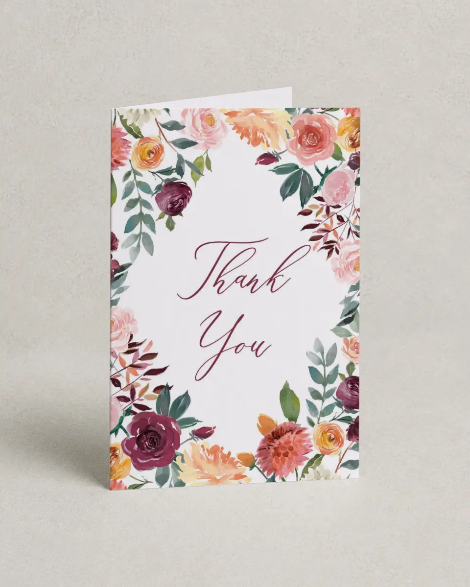 This is a 4" x 6" Folded Newlywed called Bouquet Bliss printed in full color on Premium Smooth paper