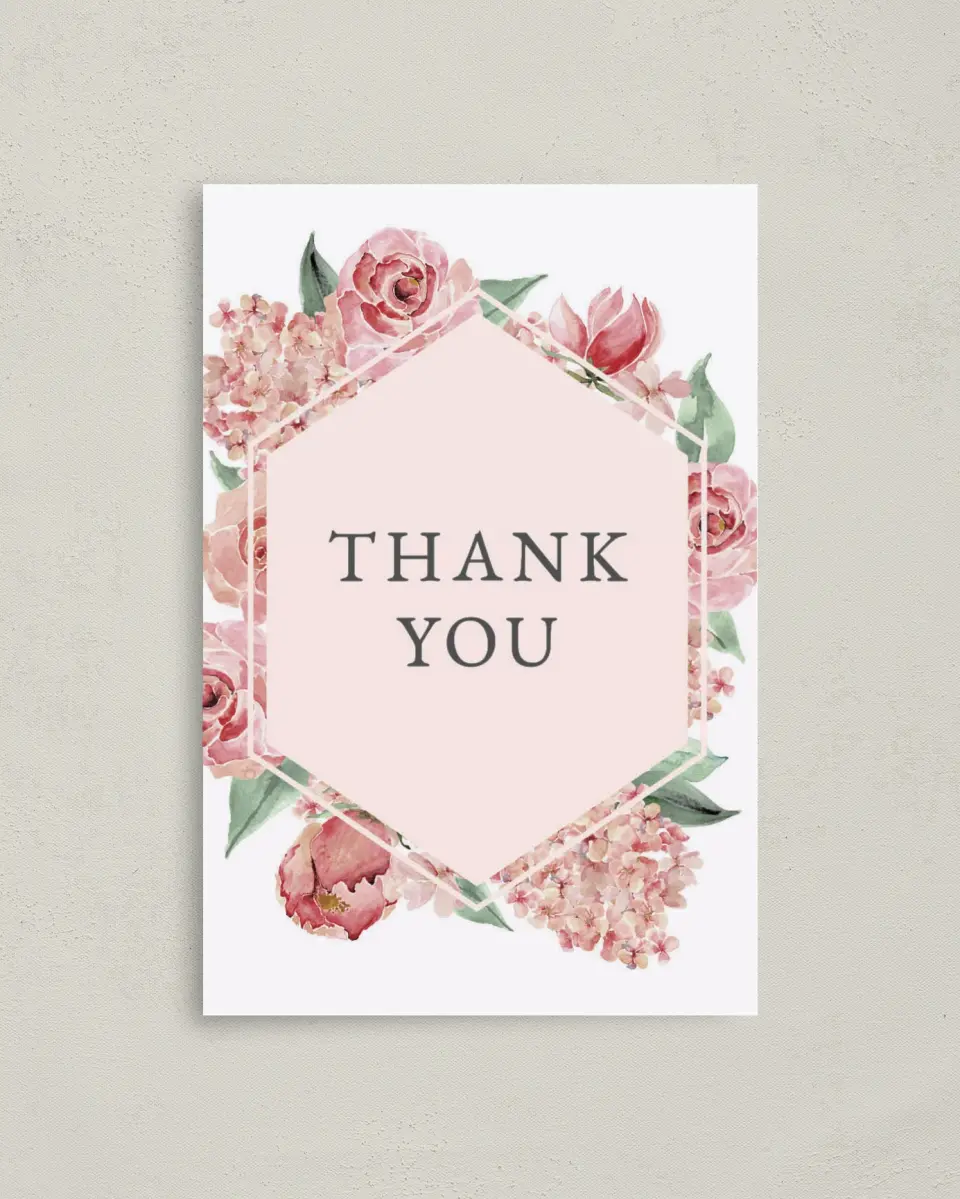 This is a 4" x 6" Folded Newlywed called Floral Elegance printed in full color on Premium Smooth paper