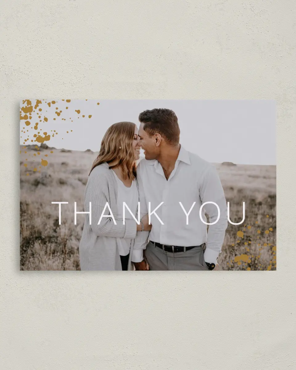 This is a 4" x 6" Folded Thank You Card called Tender Mist printed in full color on Premium Smooth paper