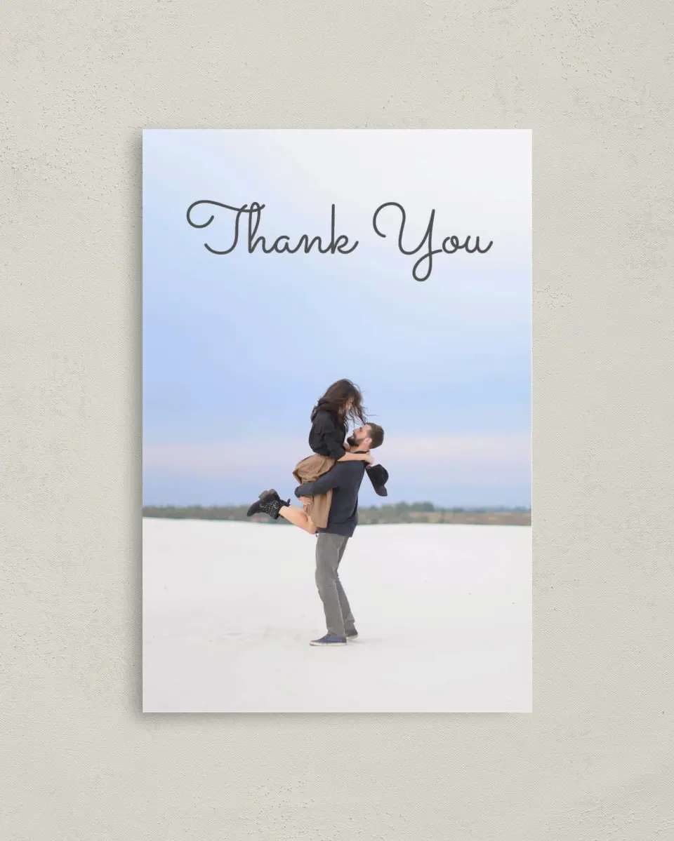 This is a 4" x 6" Folded Thank You Card called Watercolor Rapture printed in full color on Premium Smooth paper