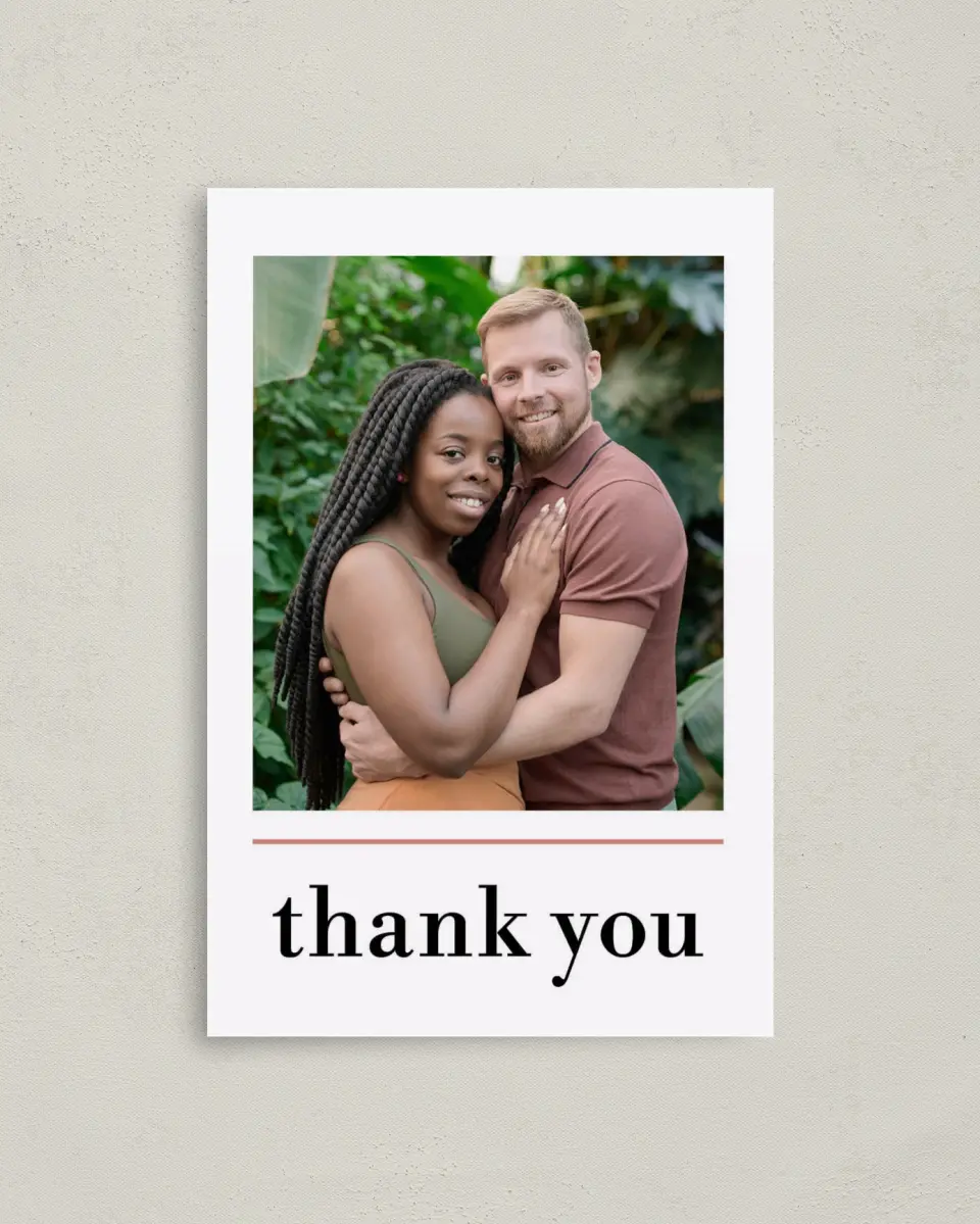 This is a 4" x 6" Folded Thank You Card called Dreamy Meadows printed in full color on Premium Smooth paper