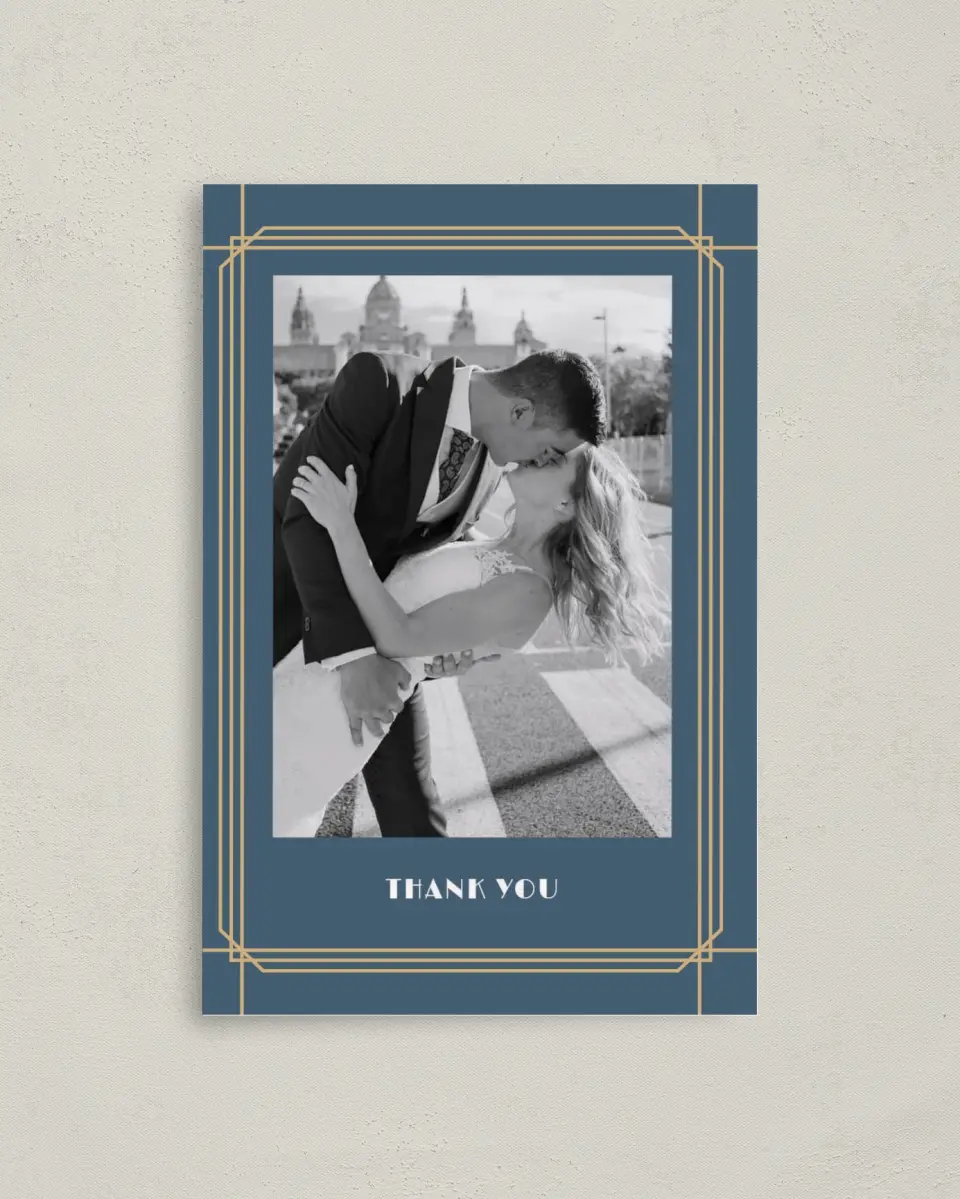 This is a 4" x 6" Folded Thank You Card called Resplendent Frame printed in full color on Premium Smooth paper