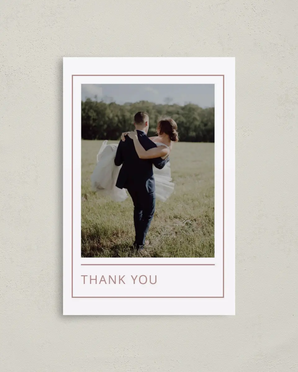 This is a 4" x 6" Folded Thank You Card called Neat Arrangement printed in full color on Premium Smooth paper
