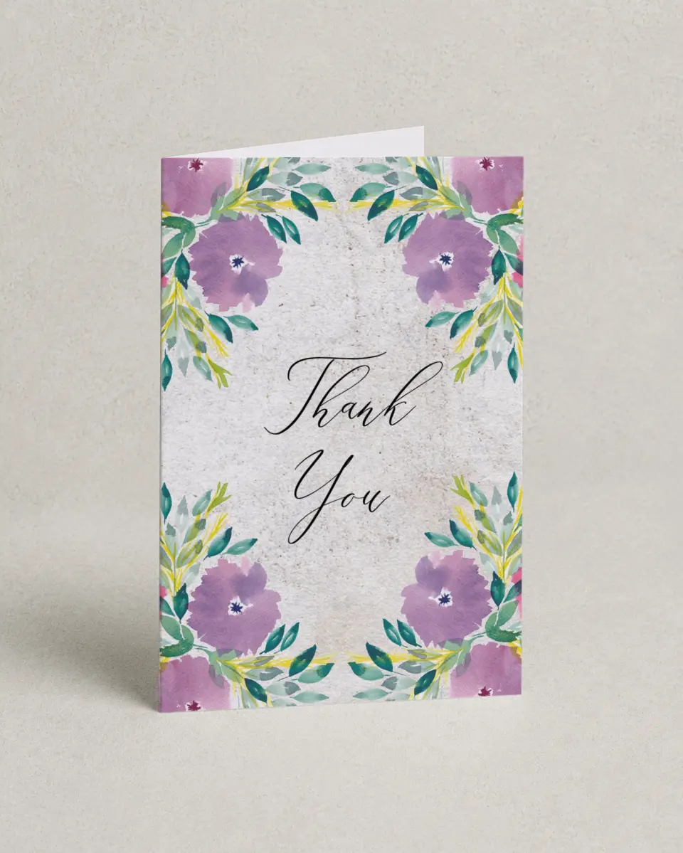 This is a 4" x 6" Folded Newlywed called Wild Blooms printed in full color on Premium Smooth paper
