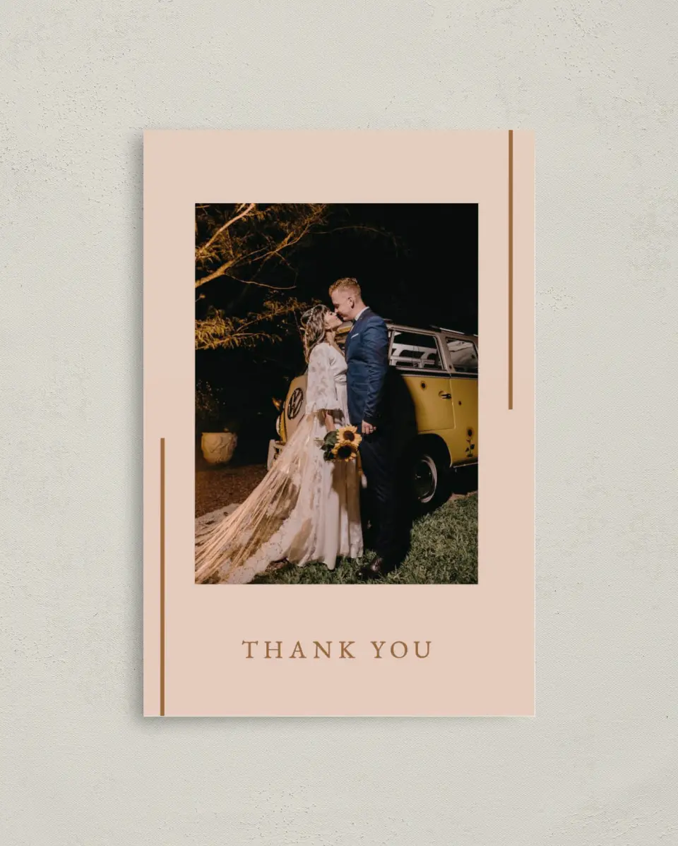 This is a 4" x 6" Folded Thank You Card called Adorable Duo printed in full color on Premium Smooth paper