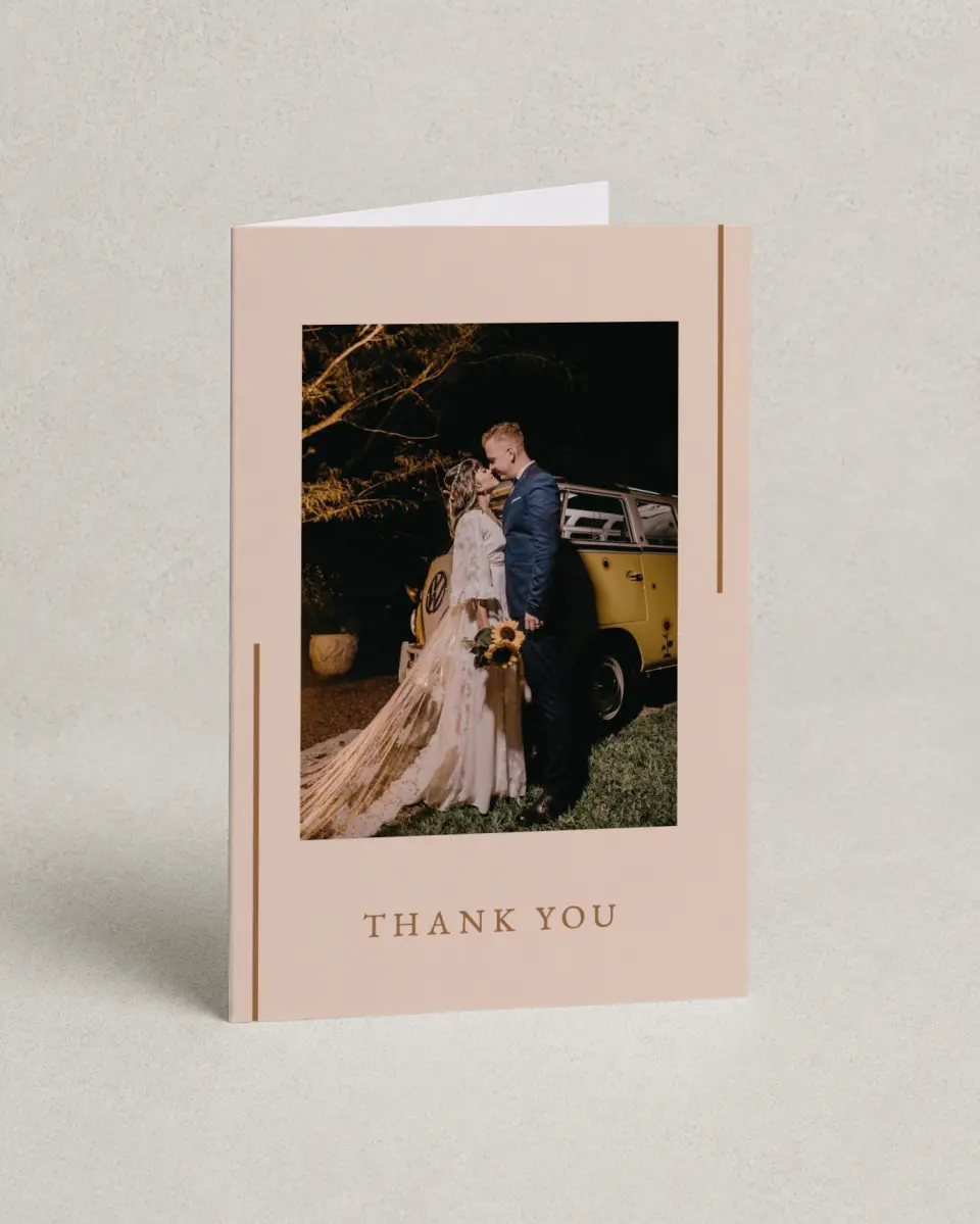 This is a 4" x 6" Folded Thank You Card called Adorable Duo printed in full color on Premium Smooth paper