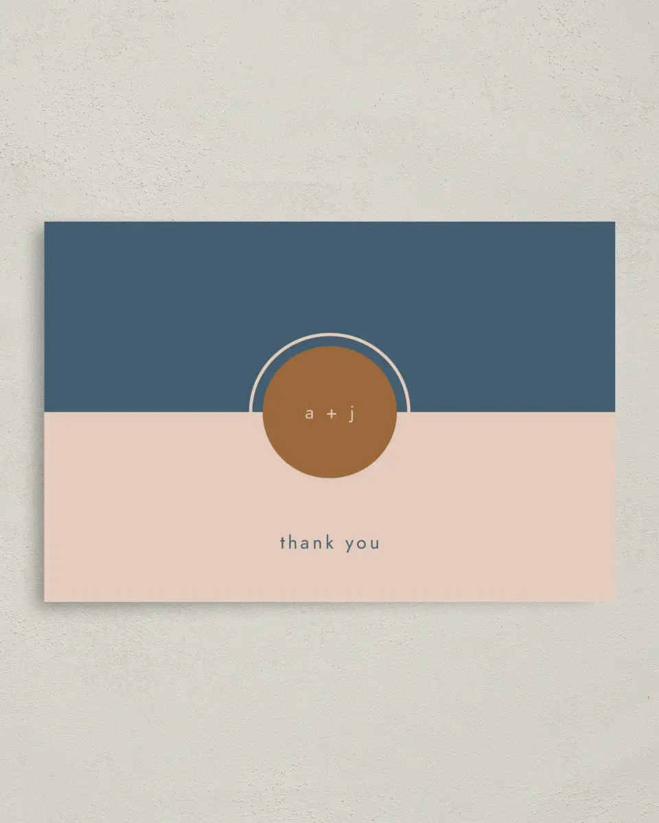 This is a 4" x 6" Folded Thank You Card called Our Beginning printed in full color on Premium Smooth paper