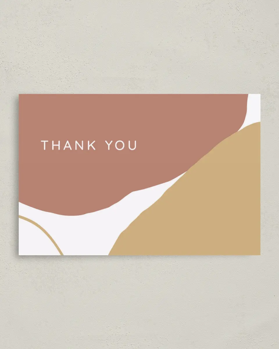 This is a 4" x 6" Folded Thank You Card called Contemporary Bubbles printed in full color on Premium Smooth paper