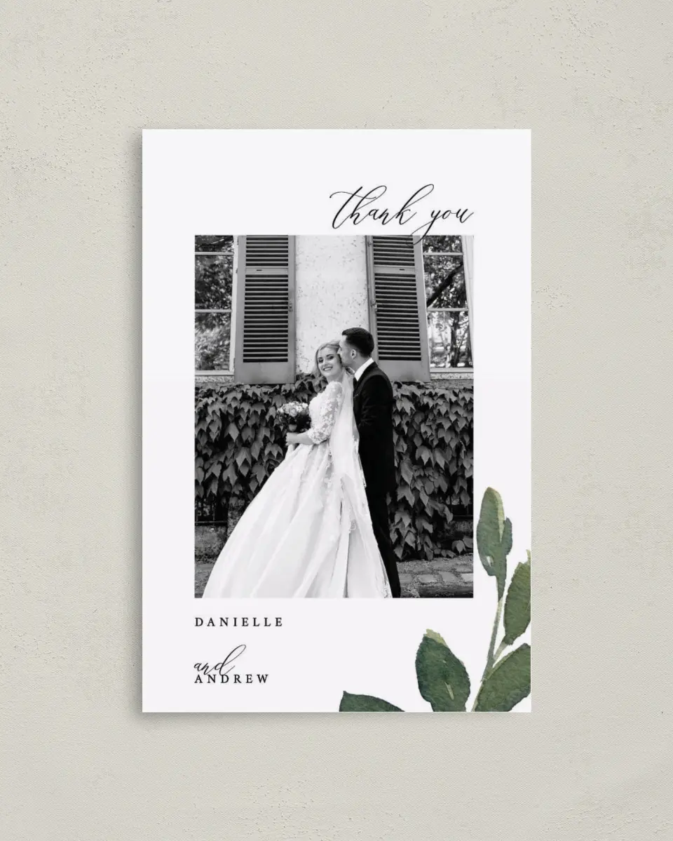 This is a 4" x 6" Folded Thank You Card called All for Love printed in full color on Premium Smooth paper